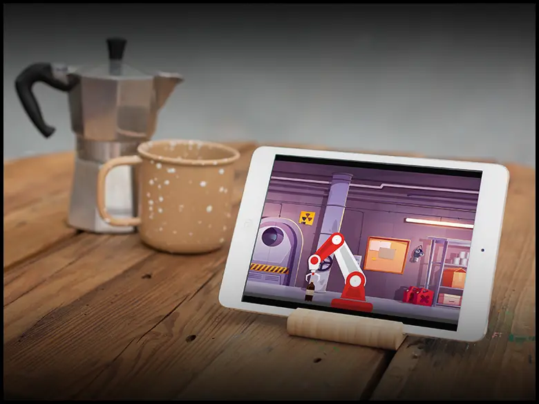 une tablette avec une image d'animation