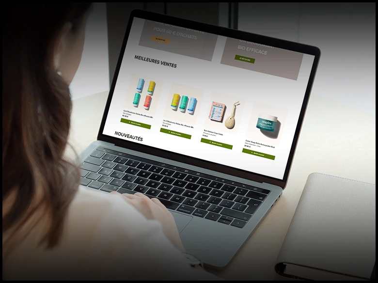 Capture d'écran d'une reproduction de site de vente en ligne